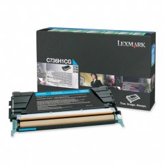 Lexmark C736H1CG High-Yield Cyan OEM Laser Toner Cartridge