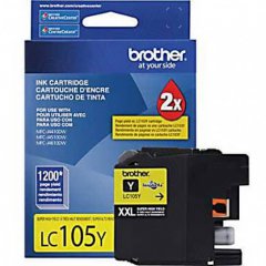 Brother LC105Y Ink Cartridge, Super HY Yellow, OEM