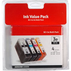 Canon 4479A230 4-Color Multipack BCI-3e Ink Cartridges, OEM