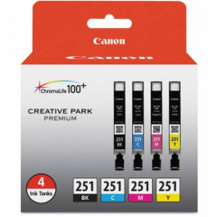Canon 6513B004 4-Color Multipack CLI-251 Ink Cartridges, OEM